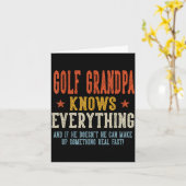 Carte Papi golf sait tout fête des pères rétro (Fleur jaune)