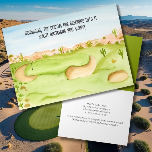 Carte Papi, parcours de golf dans le désert pour anniver