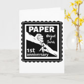 Carte Papier 1er anniversaire de mariage traditionnel (Fleur jaune)