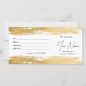 Carte Papier à brosse en or chic | Certificat cadeau log (Dos)