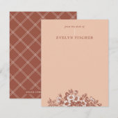 Carte Papier à lettres à motifs floraux - Orange (Devant / Derrière)