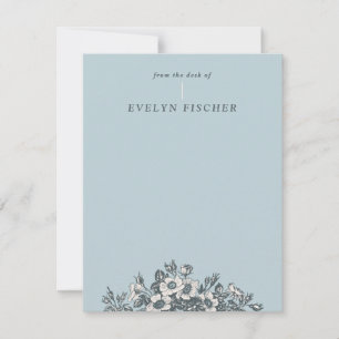 Carte Papier à lettres à motifs floraux - Turquoise