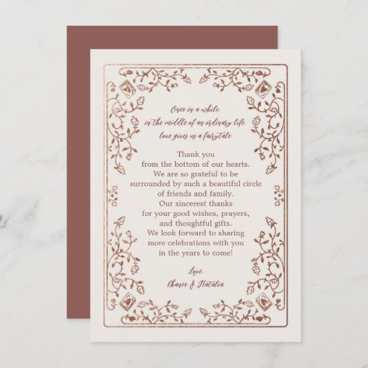 Carte Papier à lettres Fairytale Merci - Mariage Note Ca (Devant / Derrière)