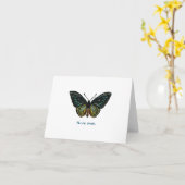 Carte Papier à lettres personnalisées - Papillon vert fr (Fleur jaune)