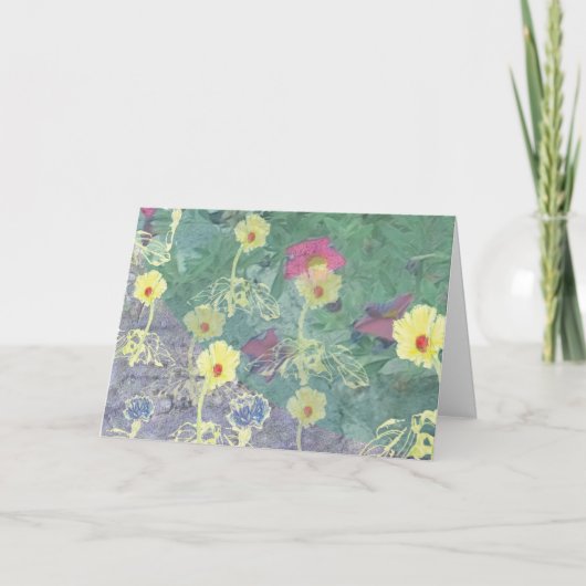 Carte Papier à motif de fleur sauvage pour toute occasio (Devant)