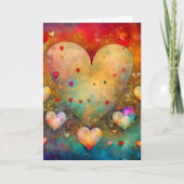 Carte Papier Abstrait Mache Hearts Saint-Valentin (Devant)