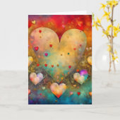 Carte Papier Abstrait Mache Hearts Saint-Valentin (Fleur jaune)