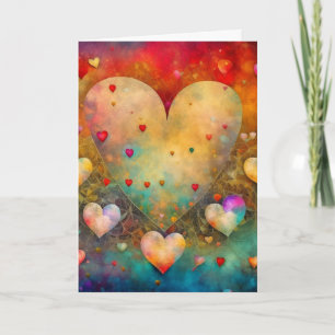 Carte Papier Abstrait Mache Hearts Saint-Valentin