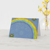 Carte papier arc-en-ciel (Fleur jaune)