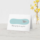 Carte Papier avion Bonjour salutation (Fleur jaune)