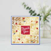 Carte Papier Botanique Plutôt Or Coupe Merci (Debout devant)