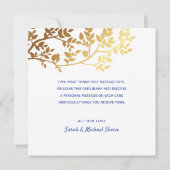 Carte Papier Botanique Plutôt Or Coupe Merci (Dos)