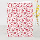 Carte Papier cadeau moyen motif coeurs abstraits (Fleur jaune)