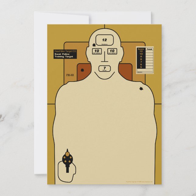 Carte Papier cible, cible de tir de l'homme de pistolet (Devant)