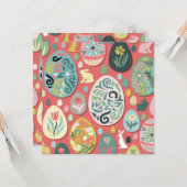 Carte Papier coloré oeufs de pâques (Devant/Arrière en situation)