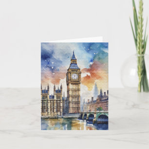 Carte Papier d'aquarelle Big Ben London