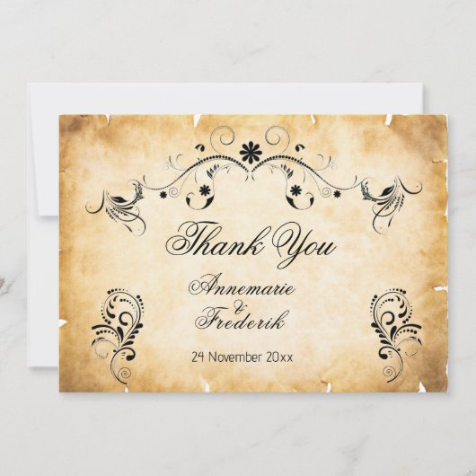 Carte Papier de parchemin rustique vintage (Devant)