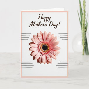 Carte papier floral rose
