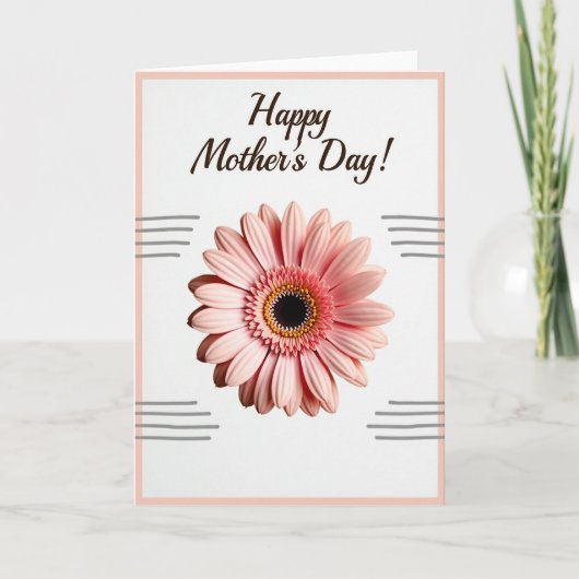 Carte papier floral rose (Devant)