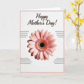 Carte papier floral rose (Fleur jaune)