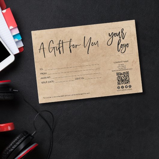 Carte papier kraft minimaliste simple et moderne ajouter