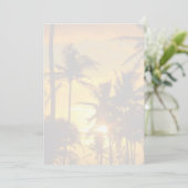 Carte Papier Mariage imprimable à paumes tropicales vier (Debout devant)