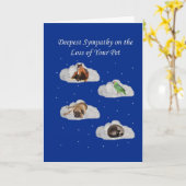 Carte Papier-NUAGE-ANIMAUX bleus (Fleur jaune)