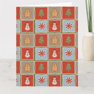 Carte Papier peint à carreaux de Noël matelassé