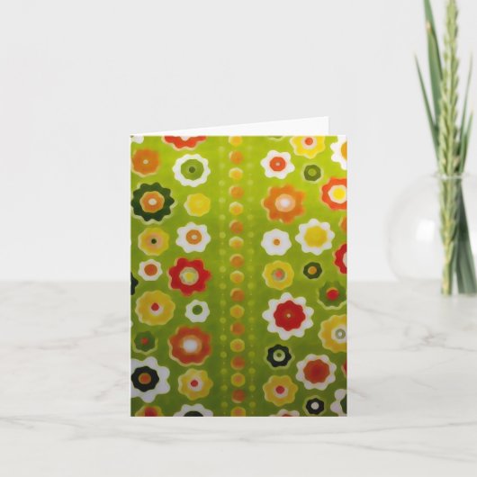 Carte Papier peint vintage Flower Power Retro (Devant)