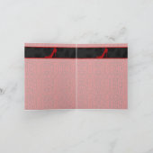 Carte Papier rouge Cheetah avec talon haut et nom (Intérieur)