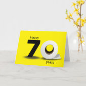 Carte papier toilette rouleau 70e anniversaire (Fleur jaune)