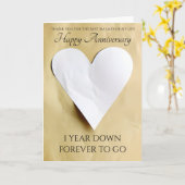 Carte Papier traditionnel 1er anniversaire Coeur (Fleur jaune)