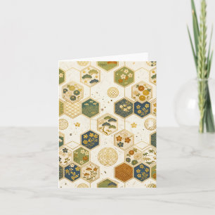Carte Papier Washi Japonais Motif Hexagone Sans Coutur