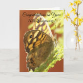 Carte Papillon - 70e anniversaire Mariage personnalisé (Fleur jaune)