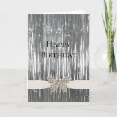 Carte Papillon à bijoux en argent glam (Devant)