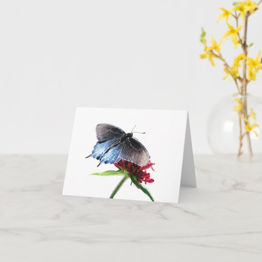 Carte Papillon à queue épaisse de Pipevine (Fleur jaune)