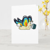 Carte Papillon à Reading avec livre (Fleur jaune)