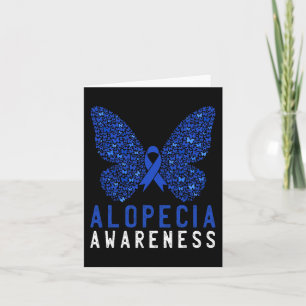 Carte Papillon Alopecia Sensibilisation Bleu AA Ribbon S