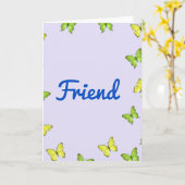 Carte Papillon Ami (Fleur jaune)
