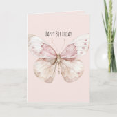 Carte Papillon Anniversaire Rose Pâle (Devant)