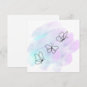 Carte Papillon aquarelle (Devant / Derrière)