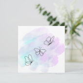 Carte Papillon aquarelle (Debout devant)