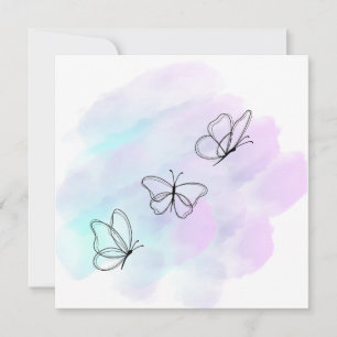 Carte Papillon aquarelle