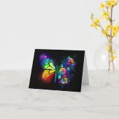 Carte Papillon arc-en-ciel (Fleur jaune)