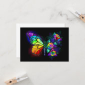 Carte Papillon arc-en-ciel (Devant/Arrière en situation)