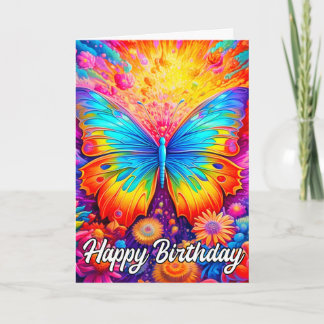Carte Papillon artistique Abstrait mignon | Joyeux anniv