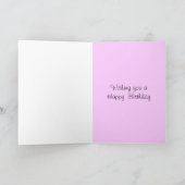 Carte Papillon assez bleu sur la fleur rose (Intérieur)