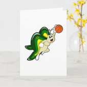 Carte Papillon au basket-ball (Fleur jaune)