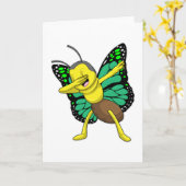 Carte Papillon au Hip Hop Dance Dab (Fleur jaune)