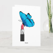 Carte Papillon au rouge à lèvres (Dos)